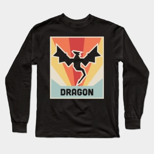 DRAGON | Vintage Style Dragon Poster Long Sleeve T-Shirt